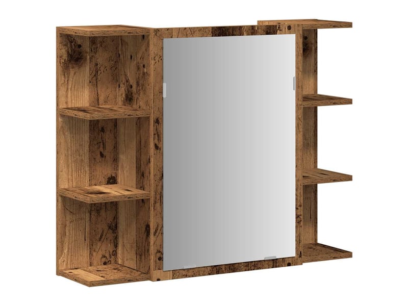  Armoire à miroir de salle de bain vieux bois bois d'ingénierie shl3764  - Conforama A