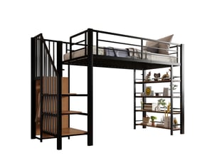 Lit mezzanine 90x200 cm <strong></strong> <strong></strong> coloris noir