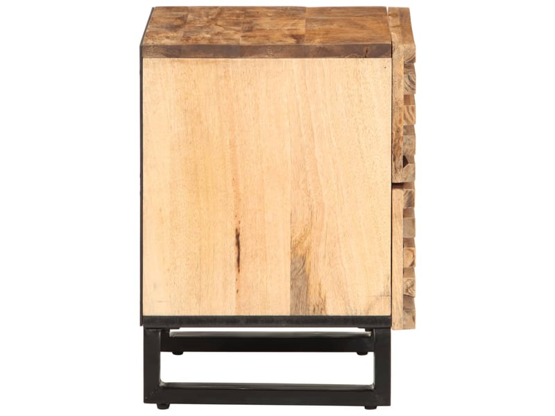  Lot de 2 tables de chevet - cabinet de chevet - table de nuit 40x34x46 cm bois massif de manguier brut  - Conforama D