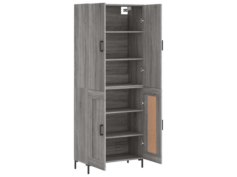  Buffet haut - bahut - meuble de rangement sonoma gris 69,5x34x180 cm bois d'ingénierie  - Conforama D