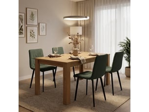 Lot de 4 chaises rembourrées en tissu facile à nettoyer daisy - vert foncé