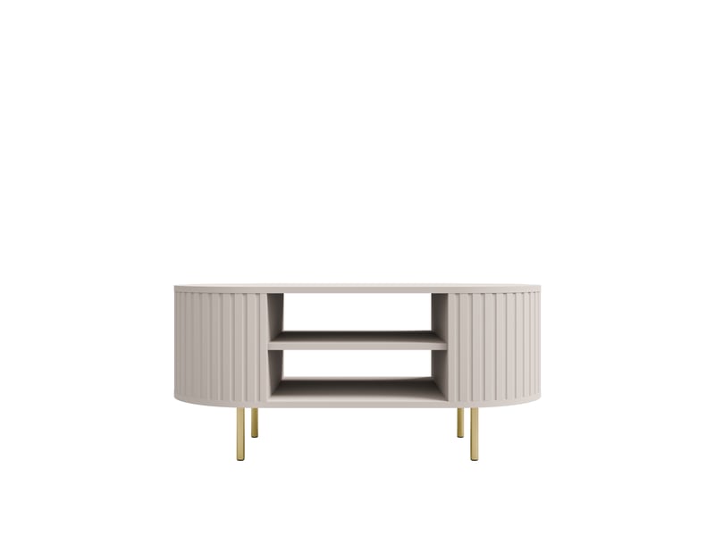  Table basse moderne ovale beige cachemire lilio  - Conforama C