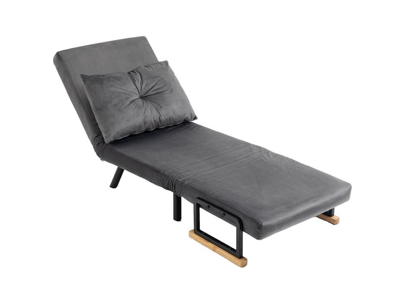  Fauteuil convertible dossier inclinable noir et naturel 63 x 73 x 81 cm  - Conforama B