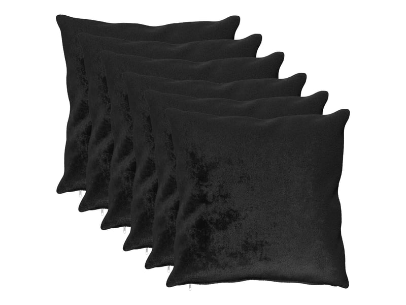  Lot de 6 housses de coussin heerlen noir 60 x 60 cm flanelle cf49934  - Conforama B