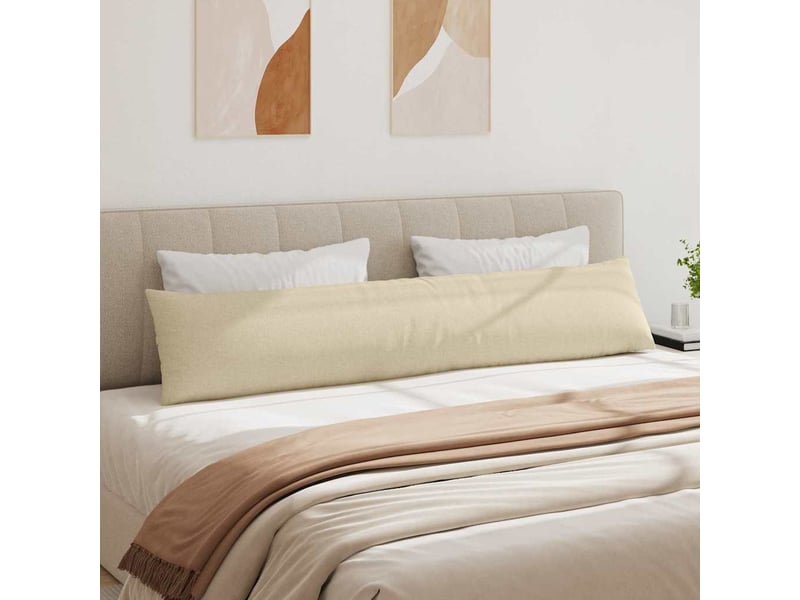  Lot de 2 coussins de canapé, coussins décoratifs tissu crème 200 x 40 cm cf58809  - Conforama D