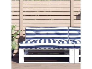 Lot de 2 coussins de palette, coussins de canapé rayures bleuesblanches tissu cf59596