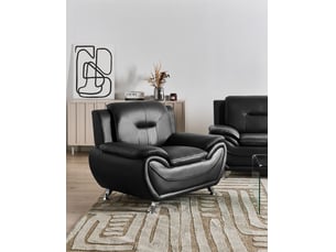 Fauteuil leira cuir pu noir