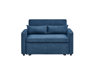 Canapé droit relax manuel SLIDE 2 places Tissu bleu