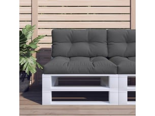 Lot de 2 coussins de palette, coussins de canapé anthracite tissu cf59478
