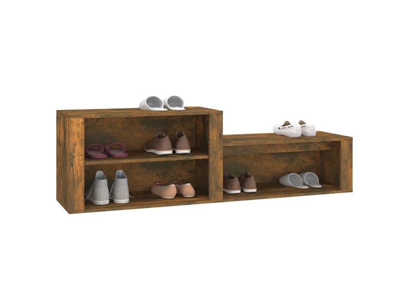  Meuble à chaussure | armoire à chaussures chêne fumé 150x35x45 cm bois d'ingénierie  - Conforama D