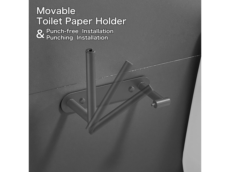 Porte-serviettes en papier en acier inoxydable, porte-rouleau de papier rotatif monobloc, facile à installer, gris bronze  - Conforama E