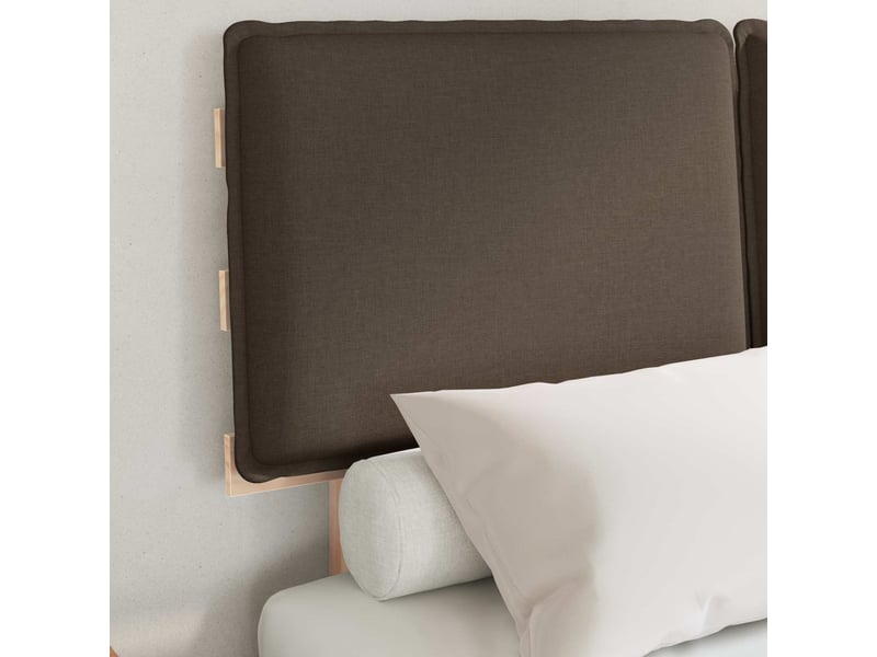  Lit double- lit adulte -  cadre de lit avec tête de lit rembourrée taupe 120 x 190 cm  - Conforama B