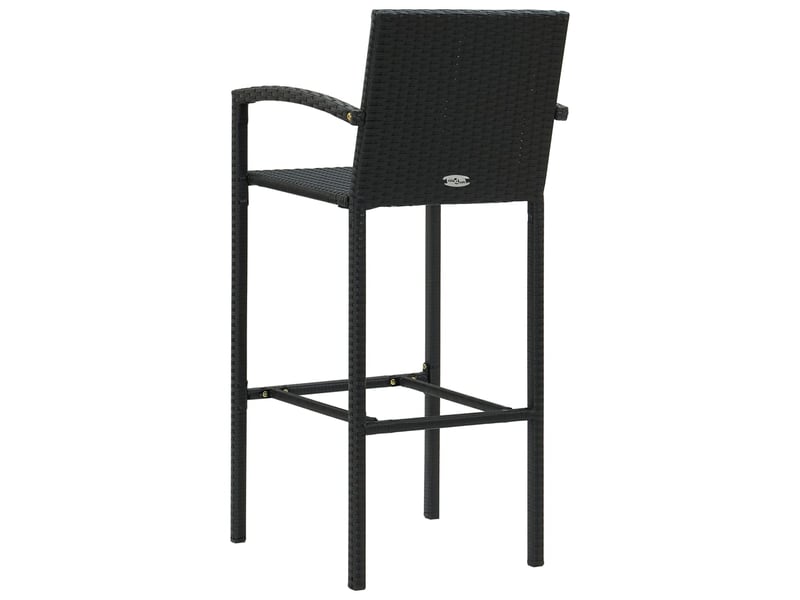  Lot de 2 tabouret de bar, chaise de bar noir résine tressée  - Conforama E