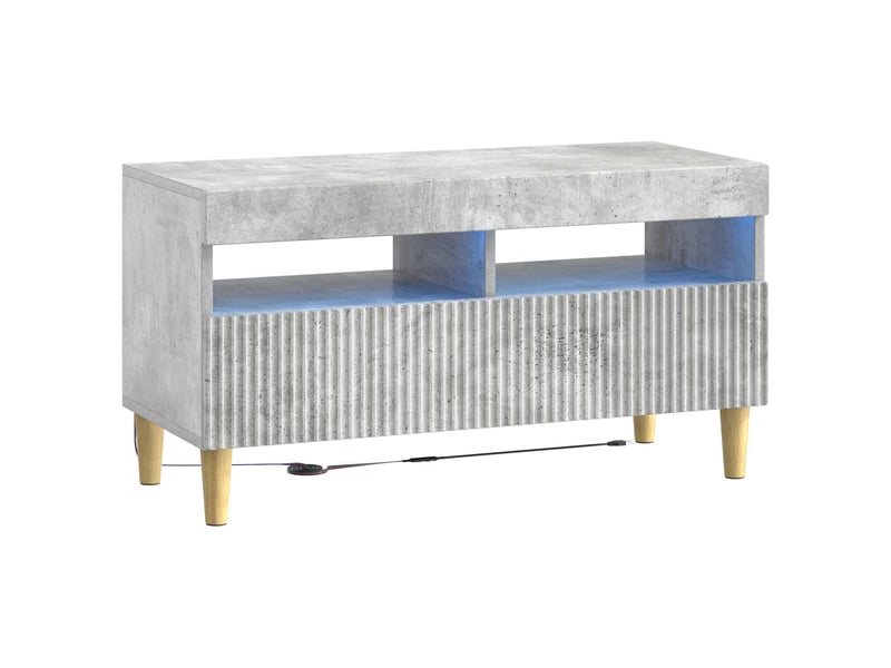  Meuble tv - banc tv - meuble de rangement led gris béton bois d'ingénierie  - Conforama A