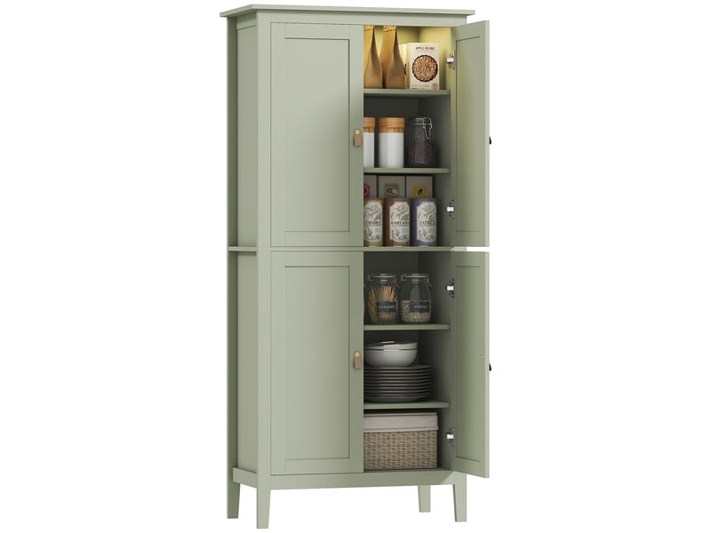  Buffet cuisine, meuble cuisine rangement haut avec led réglable et détecteur de mouvement, 80 x 40 x 176,5 cm, vert  - Conforama A