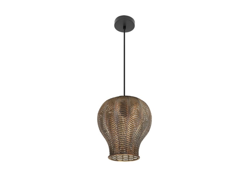  Suspension fabrilamp trikala noir cuir vieilli 1 x e27 ø 29 cm 223492929 - Conforama A