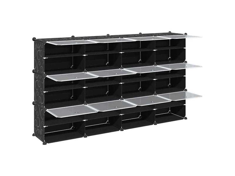  Cubes de rangement 12 pcs avec portes noir pp shl4718  - Conforama E
