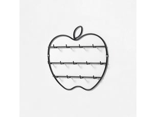 Porte-clés mural en métal avec 13 crochets - modèle apple