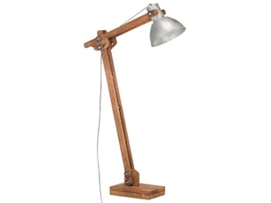 Lampadaire argenté bois de manguier massif e27