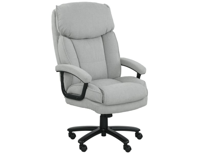  Grand fauteuil de bureau renforcé, capacité 200 kg, revêtement doux, gris clair  - Conforama A