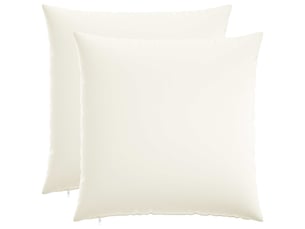 Lot de 2 coussins avec oreiller, coussins décoratifs heerlen blanc tissu cf50161