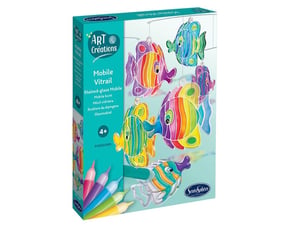 Mobile vitrail - poissons - art et creations
