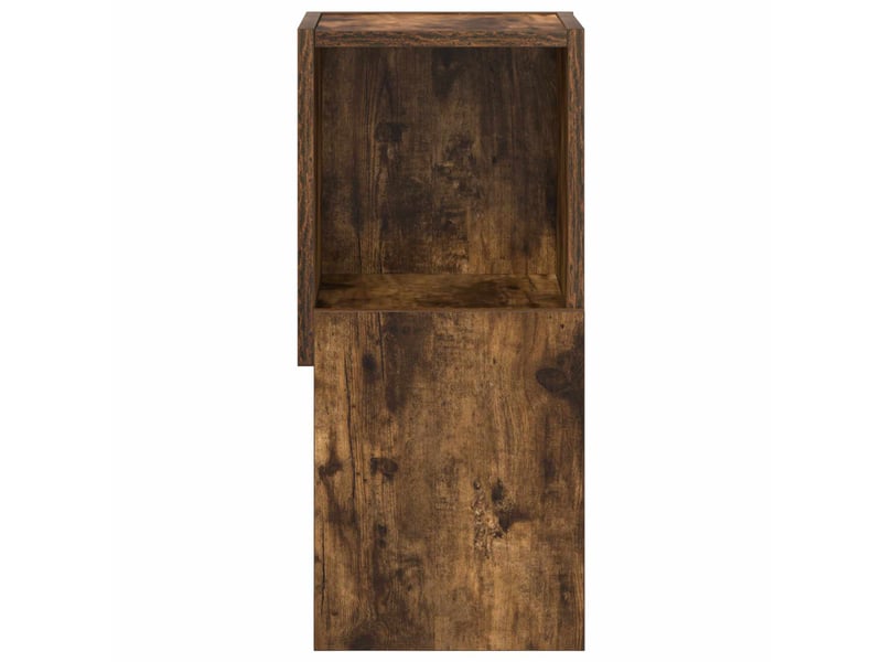  Meuble d'angle, meuble de rangement salon 25,5x25x55cm bois d'ingénierie chêne fumé  - Conforama E