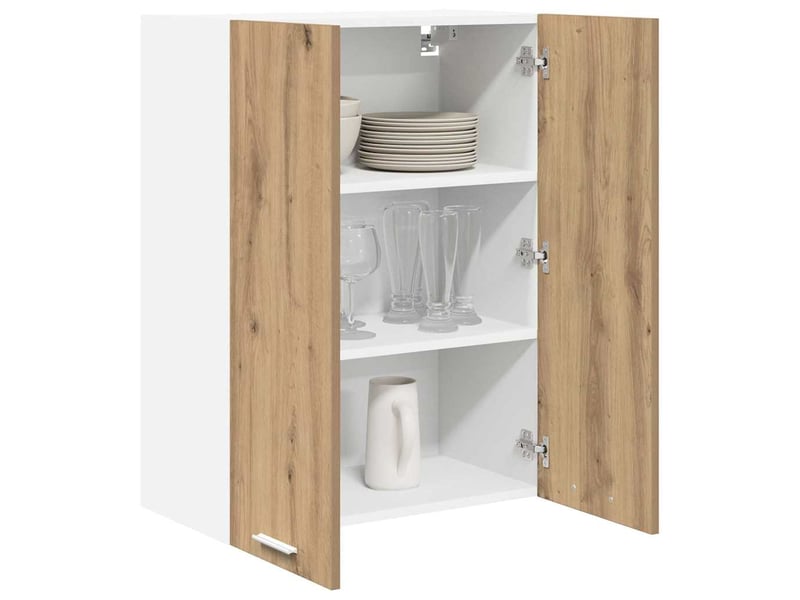 Meuble de rangement cuisine, armoire suspendue chêne artisanal 60x31x80cm shl1051 - Conforama C