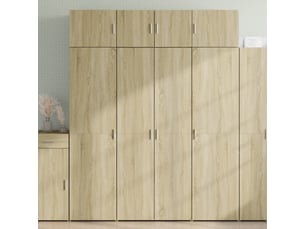 Buffet haut - bahut - meuble de rangement chêne sonoma 80x42,5x185 cm bois d'ingénierie
