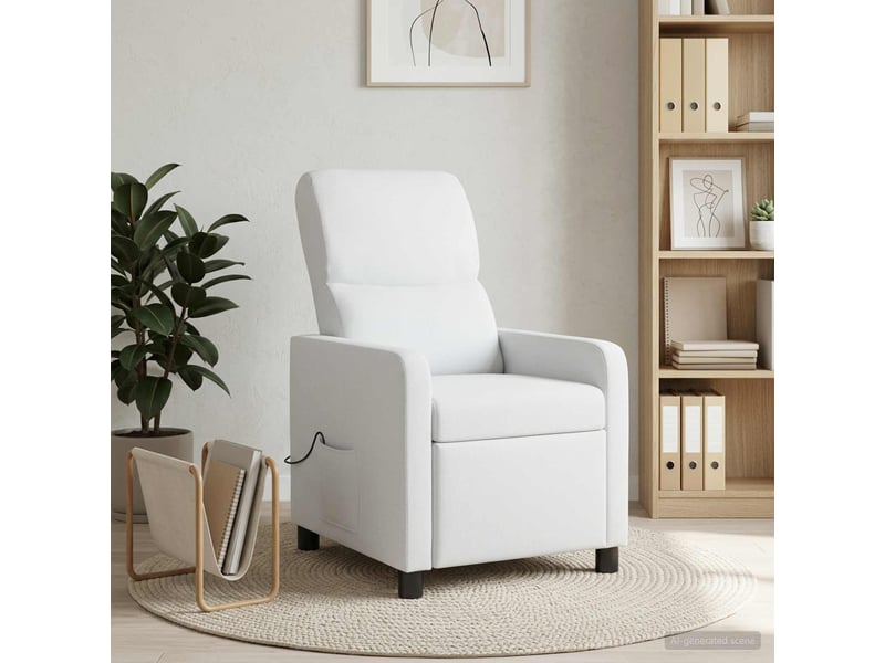 Vidaxl fauteuil de massage inclinable blanc polyester - Conforama B