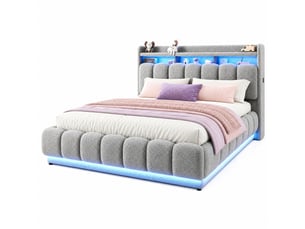 Lit coffre 180x200 cm WISHDOR   coloris gris