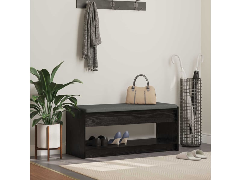  Banc d'entrée, banc interieur chêne noir 103x38x45 cm  - Conforama B