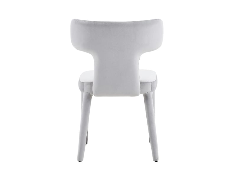  Ensemble de 2 chaises de salle à manger modernes - dossier en t, assise en tissu rembourré, cadre métal à 4 pieds  - Conforama E