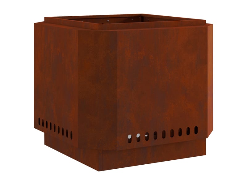 Brasero exterieur, foyer sans fumée rouillé 58x58x51 cm acier patiné shl1512 - Conforama A