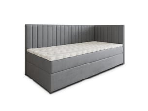 Lit avec rangement 80x200 cm <strong>MASSENO</strong> <strong></strong> coloris gris