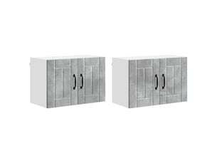Meuble mural de cuisine | armoire de cuisine 2 pcs gris béton bois d'ingénierie shl1402