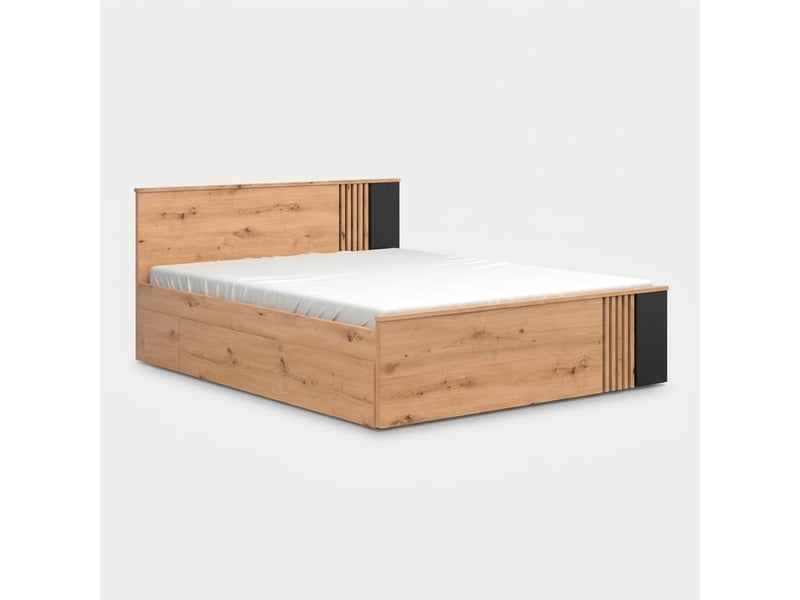  Lit double 160x200 en bois vabres  - Conforama D