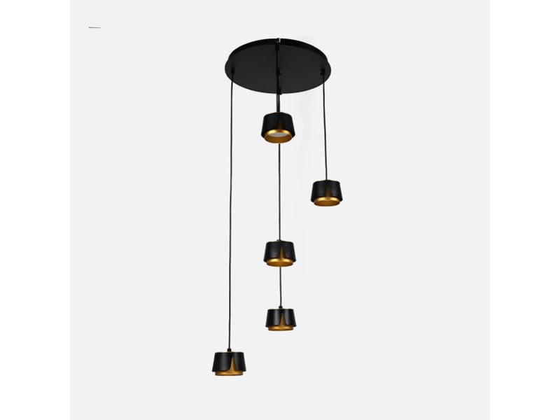  Fabrilamp domenica, plafonnier, moderne, 5 x gx53, noirdoré, 50-100 x 38 x 38 cm 253795016 - Conforama A