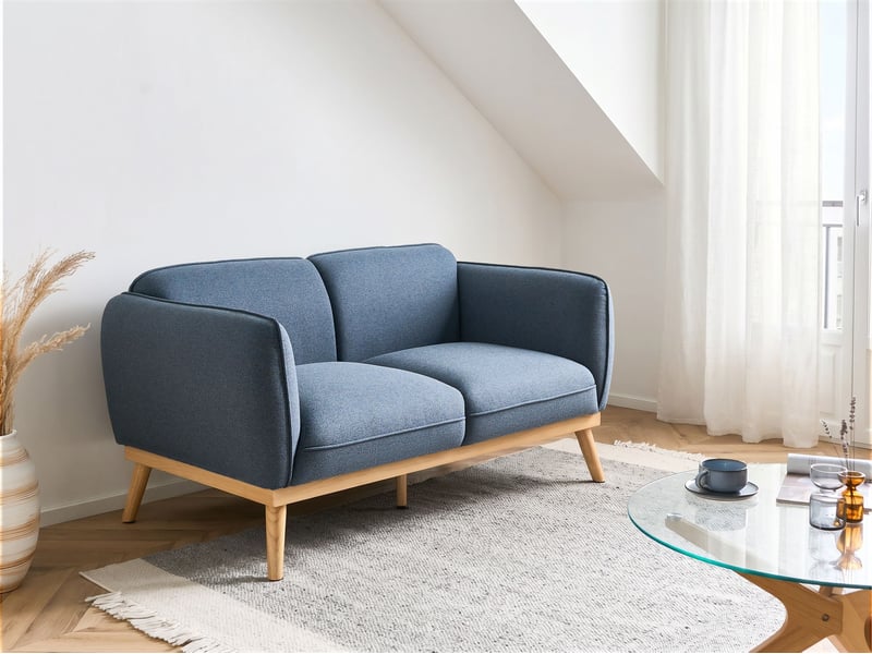 Canapé 2 places ljung tissu bleu  - Conforama B