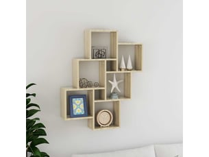 Étagère murale, étagère suspendue cube chêne sonoma 78x15x93 cm bois d'ingénierie cf42211