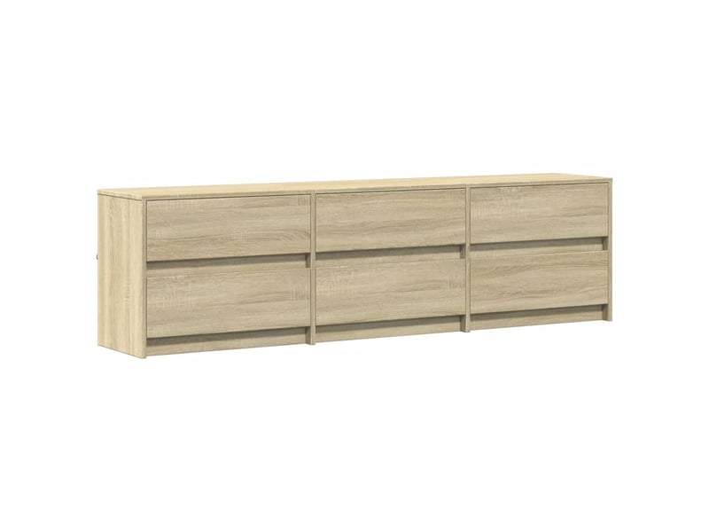  Meuble tv - banc tv - meuble de rangement avec led chêne sonoma 180x34x50 cm bois d'ingénierie  - Conforama C