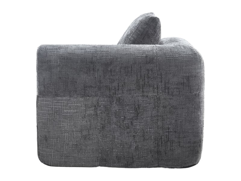  Canapé 2 places en chenille gris avec méridienne, coussin inclus et poches latérales pratiques  - Conforama W