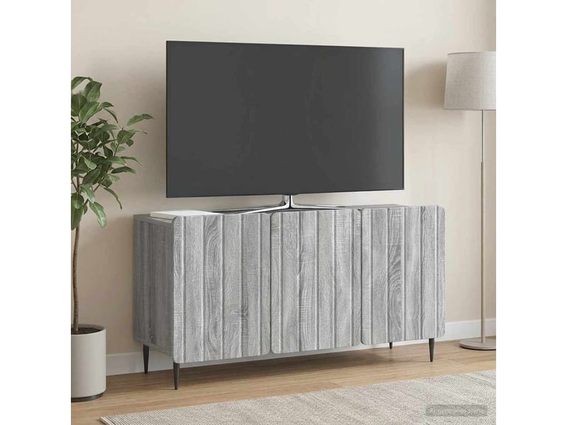  Meuble tv - banc tv - meuble de rangement 99 x 34,5 x 52 cm sonoma gris bois d'ingénierie  - Conforama D