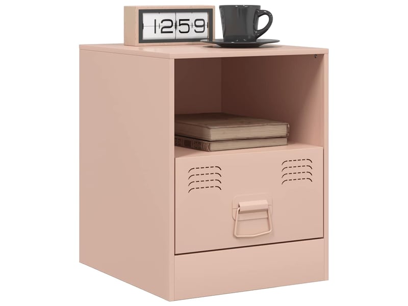  Table de chevet - cabinet de chevet - table de nuit rose 34,5x39x44 cm acier  - Conforama C