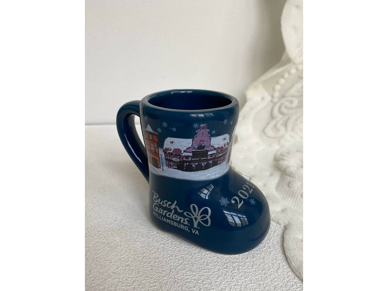 Tasse en céramique, forme botte, bleu, 190 ml - Conforama E