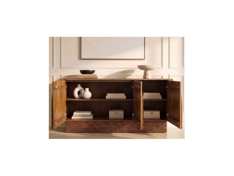 Buffet arco 159 cm en bois de manguier massif – marron – 3 portes - Conforama D