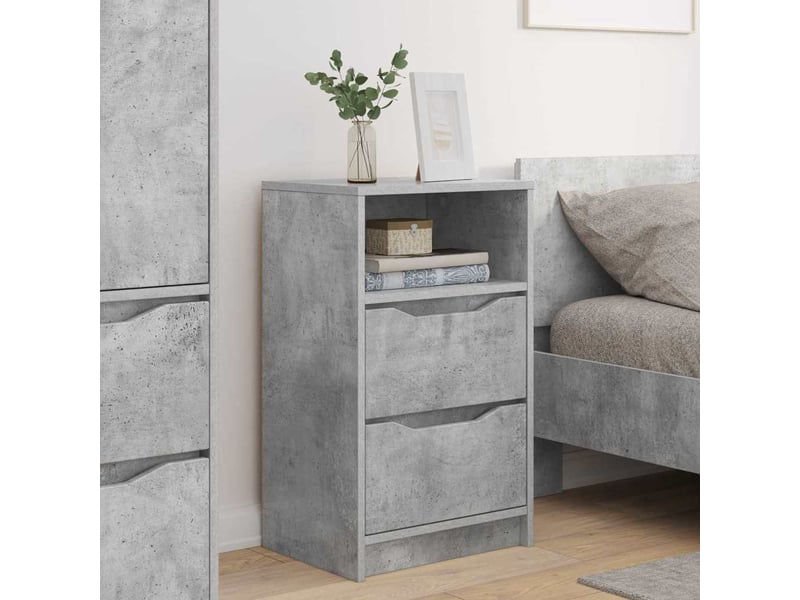  Tables de chevet avec tiroir 2 pièces gris béton 40 x 30 x 467 cm  - Conforama D