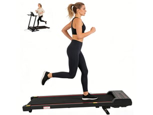 Tapis de marche électrique 2 en 1, inclinaison réglable, 1-6 kmh, led, télécommande