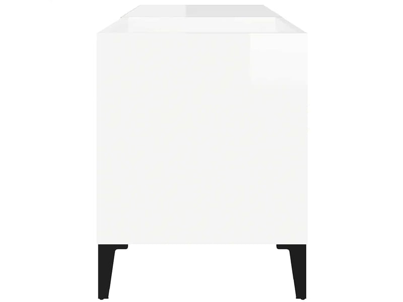  Armoire à disques, armoire de rangement blanc brillant 84,5x38x48cm bois d'ingénierie  - Conforama E