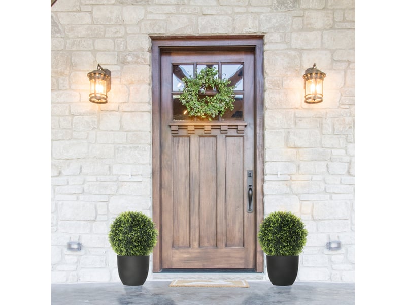  Lot de 2 plantes artificielles décoratives résistantes aux uv, pour l'intérieur et l'extérieur, 45 cm, vertes.  - Conforama D